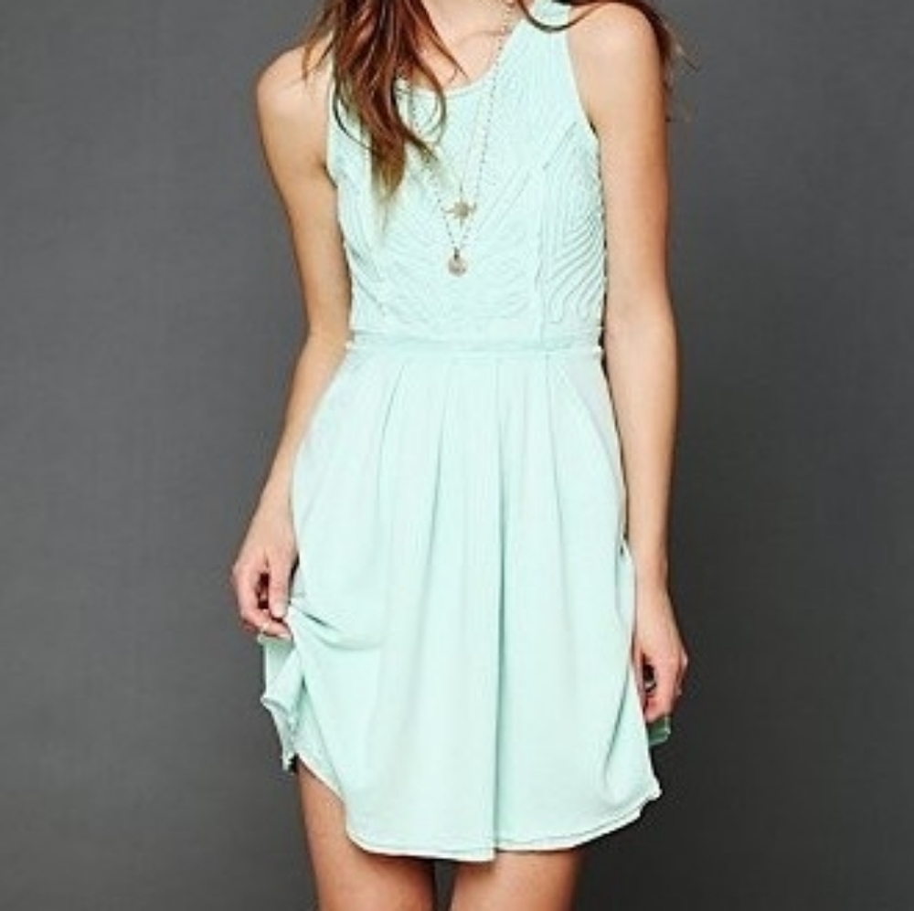 Free people soutache beaded dress open back